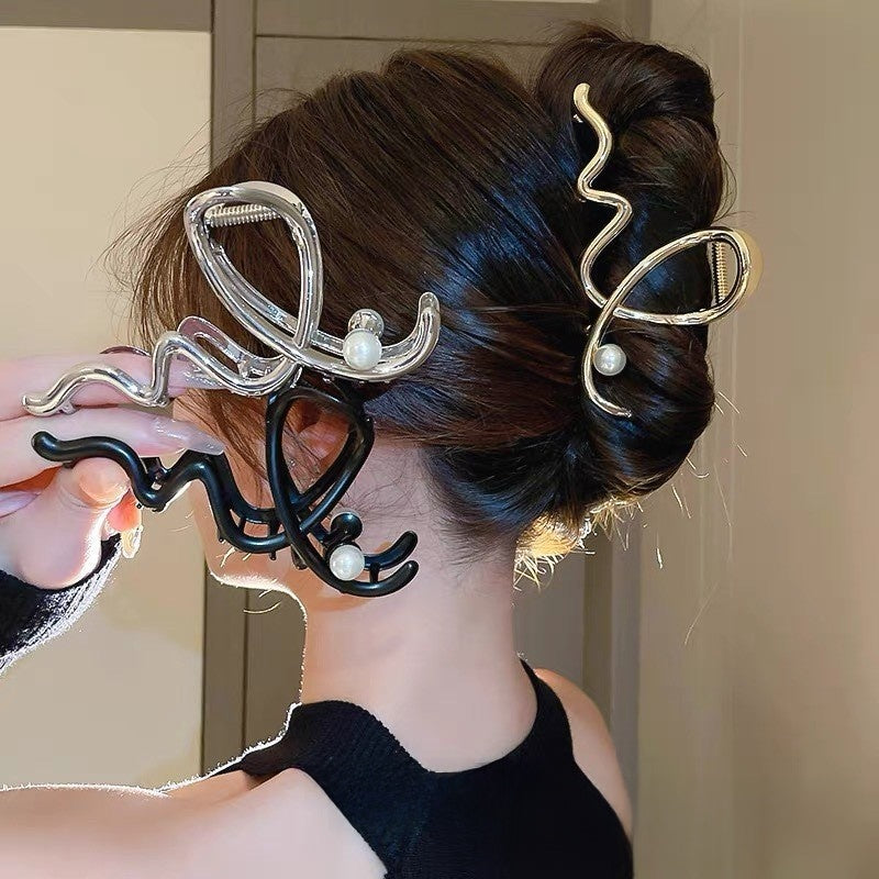 Pearl Hair Clips with Shark Clip Design