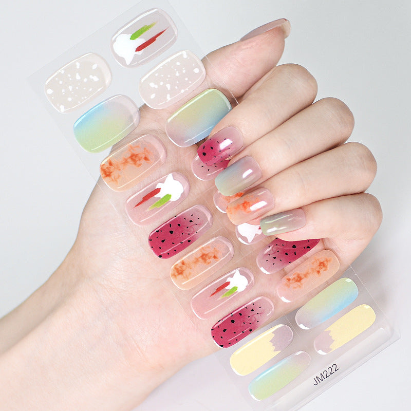 Semi-Cured UV Gel Nail Stickers with Various Designs