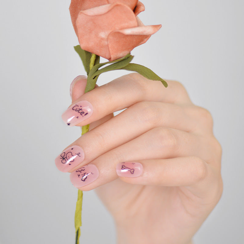 Semi-Cured UV Gel Nail Stickers with Various Designs