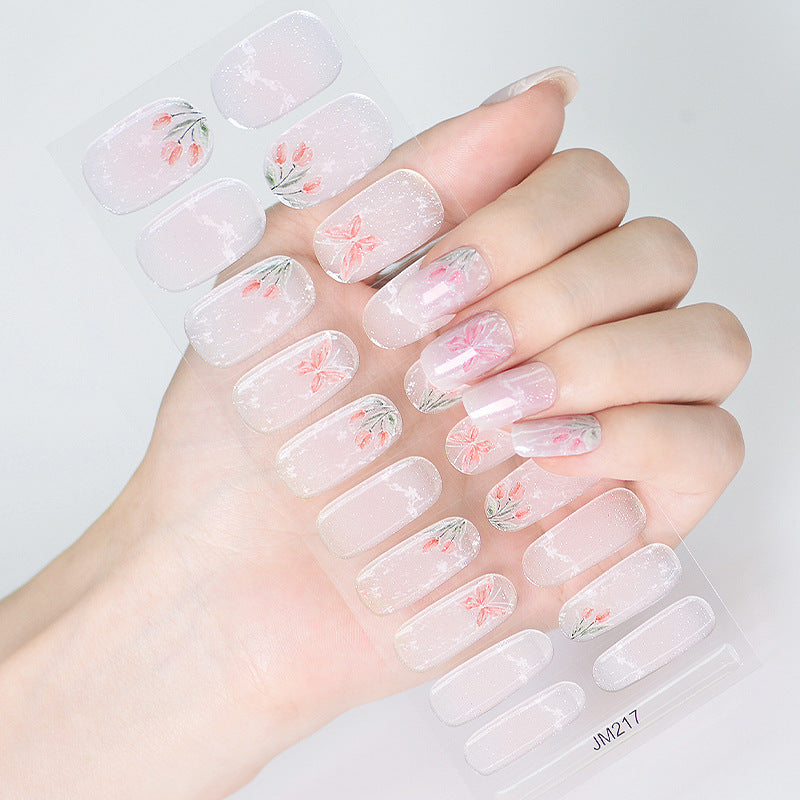 Semi-Cured UV Gel Nail Stickers with Various Designs