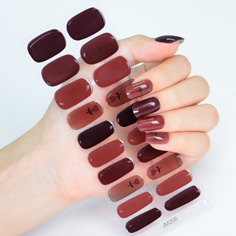 Semi-Cured UV Gel Nail Stickers with Various Designs
