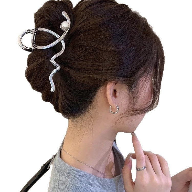 Pearl Hair Clips with Shark Clip Design