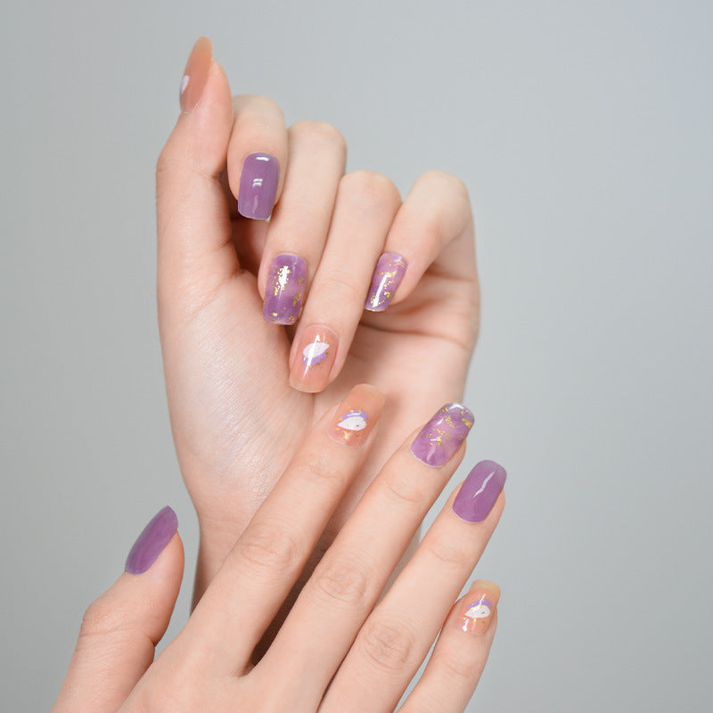 Semi-Cured UV Gel Nail Stickers with Various Designs
