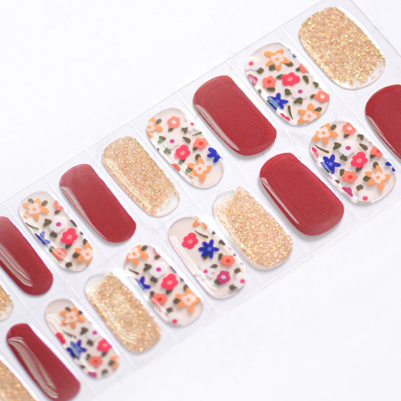 Semi-Cured UV Gel Nail Stickers with Various Designs