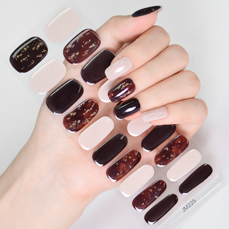Semi-Cured UV Gel Nail Stickers with Various Designs