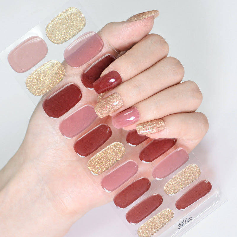 Semi-Cured UV Gel Nail Stickers with Various Designs
