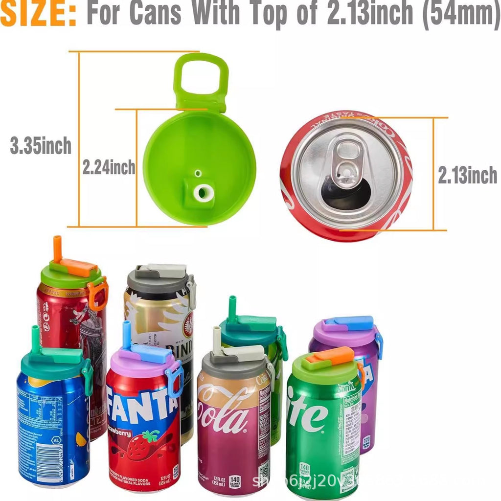 Silicone Can Lids with Straws 4-Pack