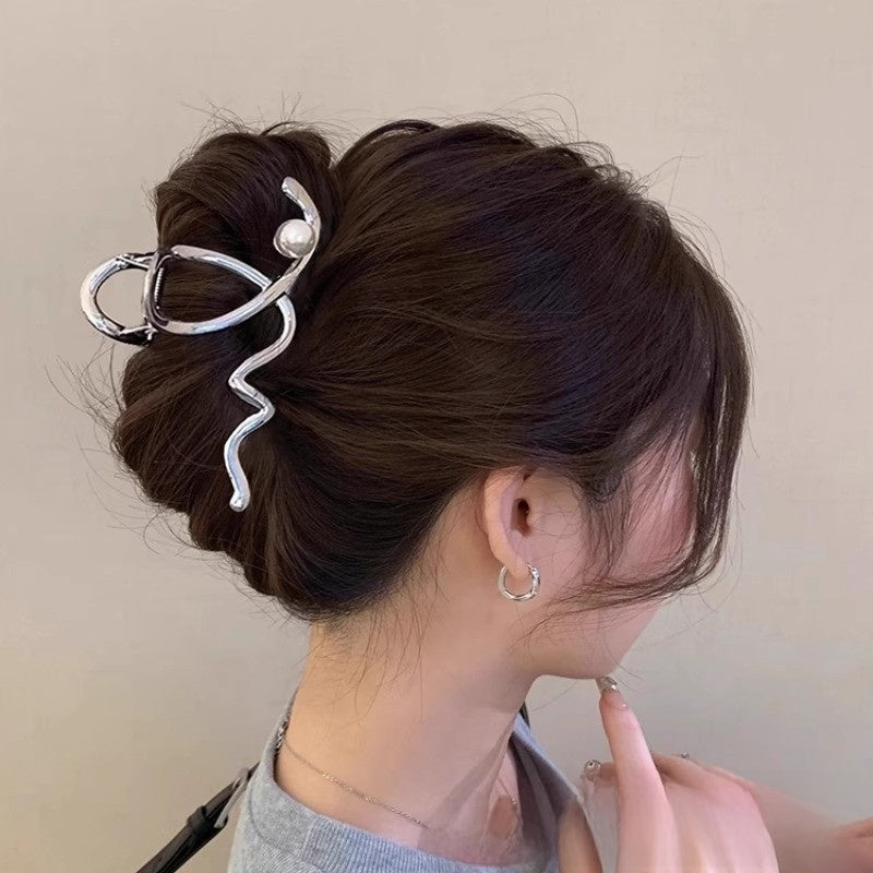 Pearl Hair Clips with Shark Clip Design