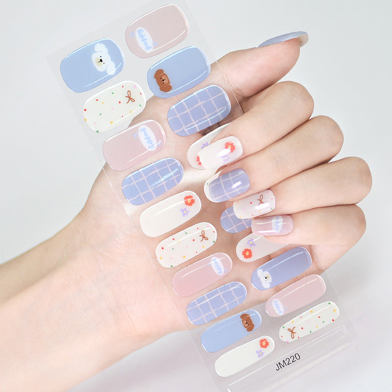Semi-Cured UV Gel Nail Stickers with Various Designs