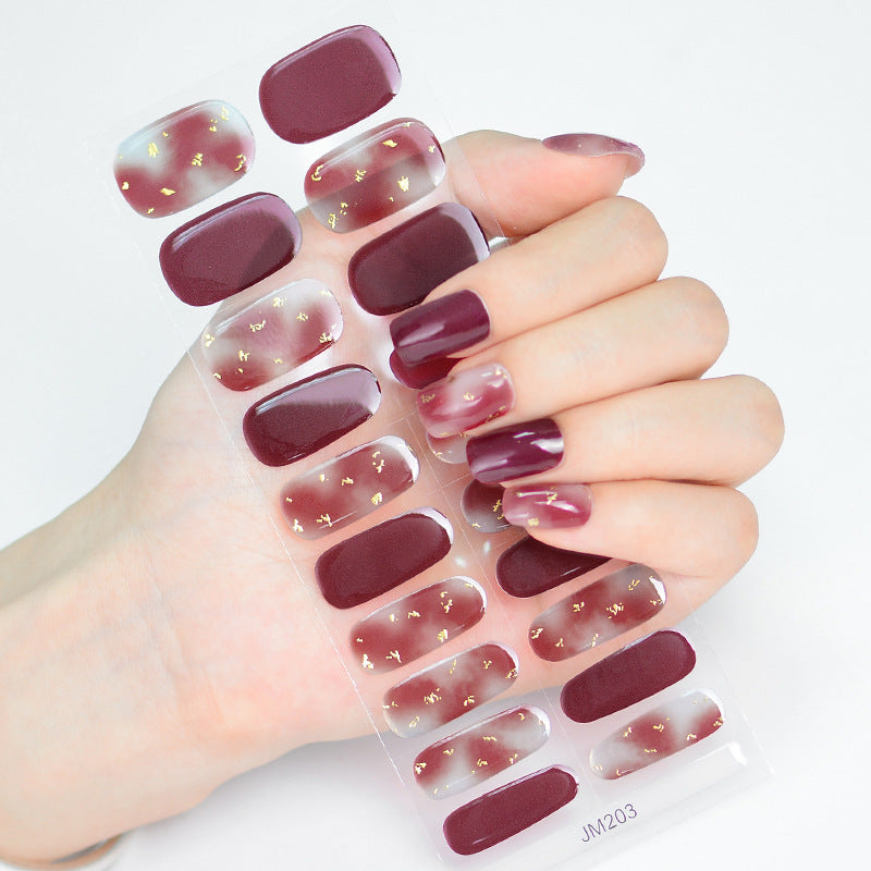 Semi-Cured UV Gel Nail Stickers with Various Designs