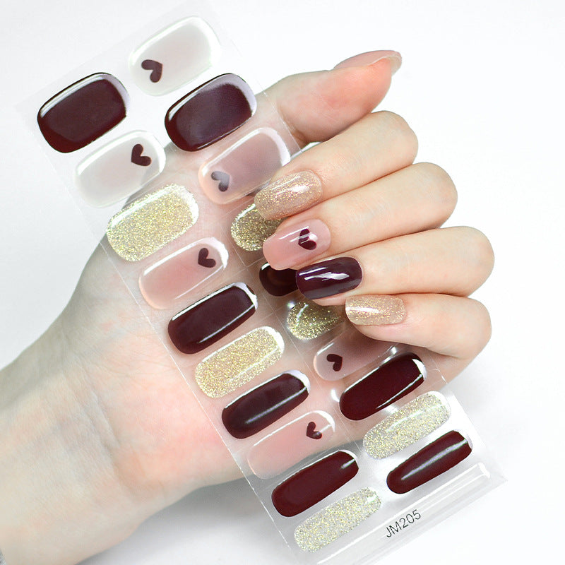Semi-Cured UV Gel Nail Stickers with Various Designs