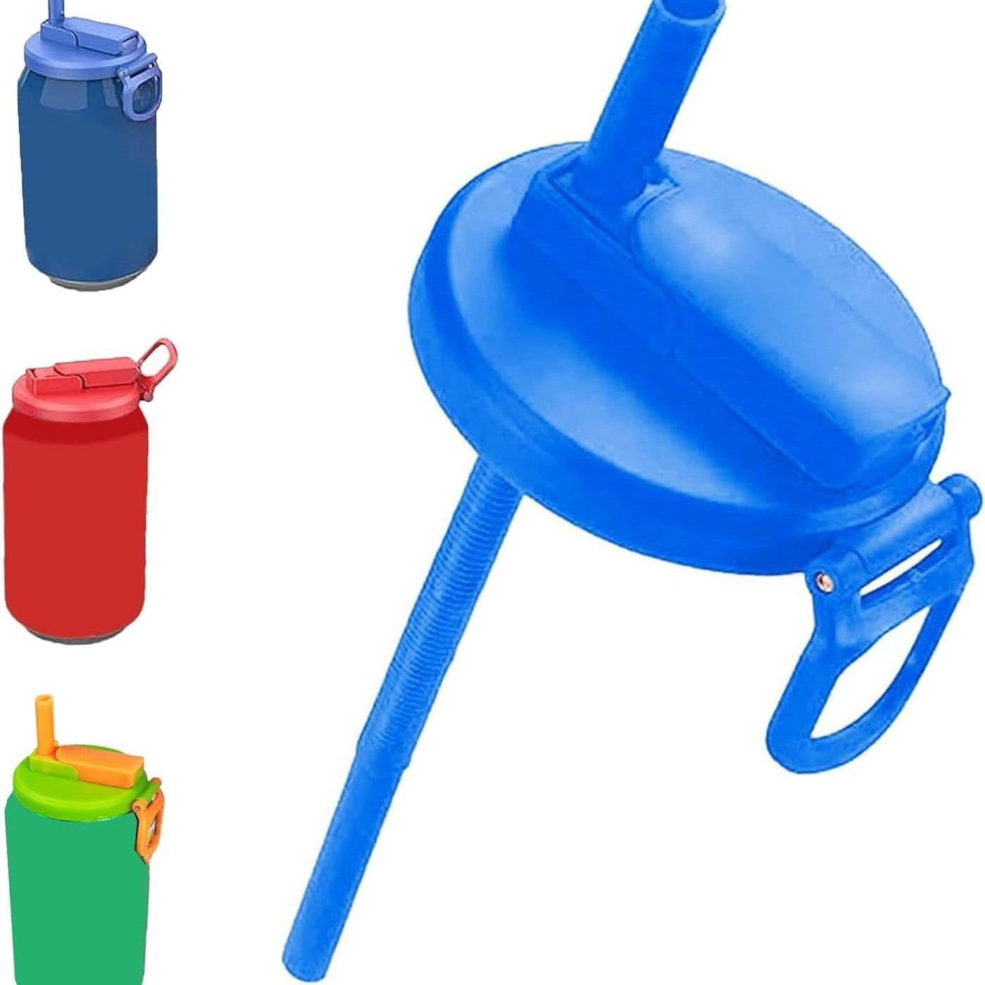 Silicone Can Lids with Straws 4-Pack