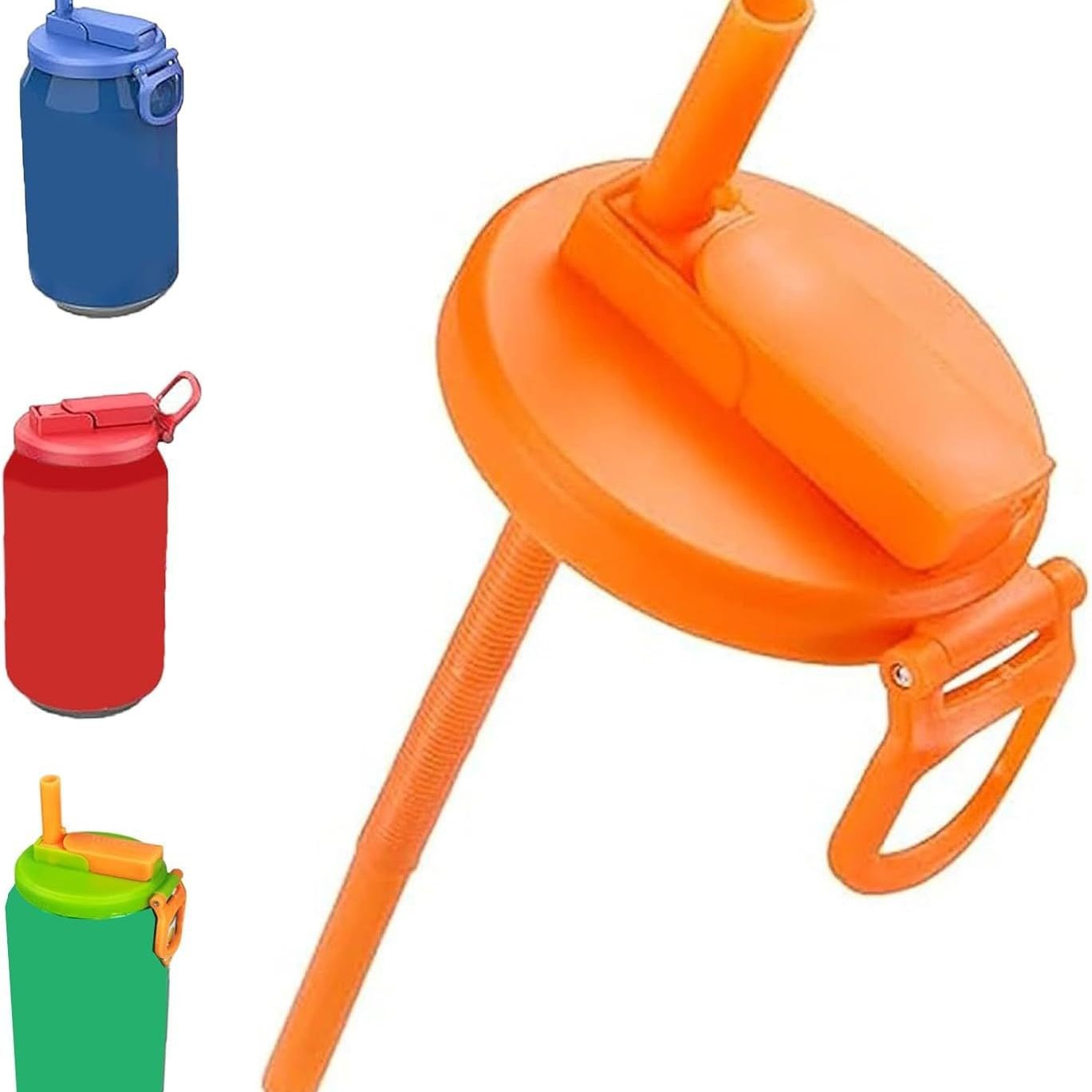 Silicone Can Lids with Straws 4-Pack