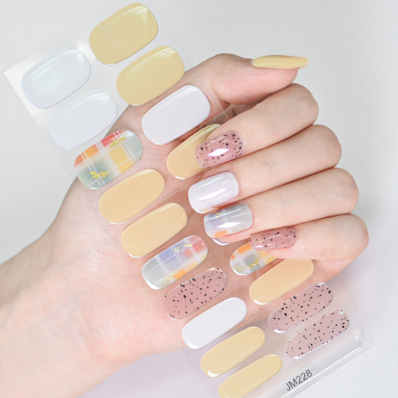 Semi-Cured UV Gel Nail Stickers with Various Designs