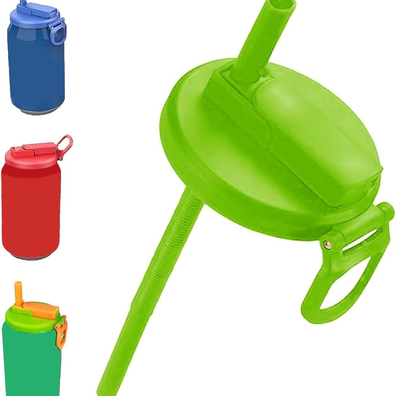 Silicone Can Lids with Straws 4-Pack